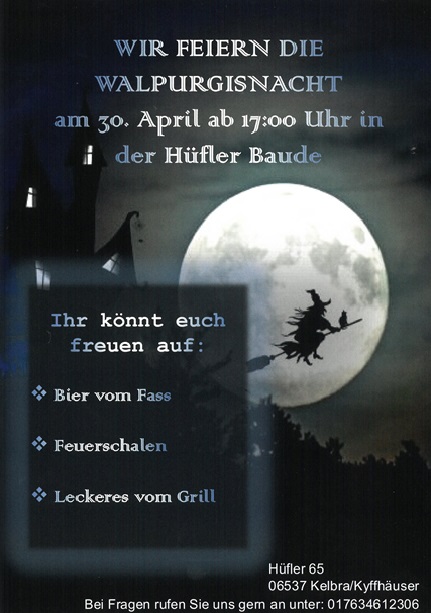 Walpurgisnacht-Feier in der Hüfler-Baude