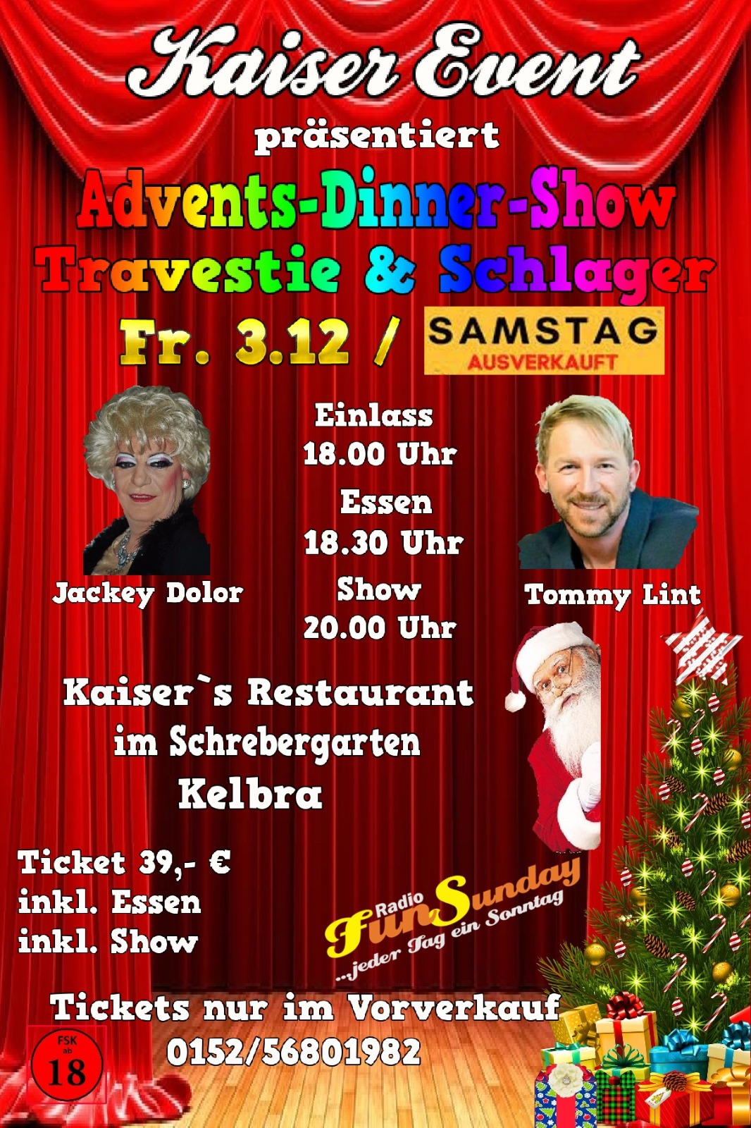 !!! Advents-Dinner-Show / Travestie & Schlager - AUSVERKAUFT!!!